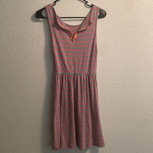 KPP neon pink stripe dress zip up